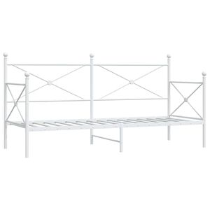 vidaXL Cama de Dia sem Colch&atilde;o 90x200 cm a&ccedil;o branco