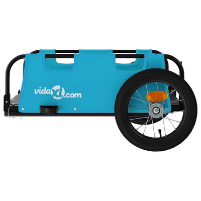 vidaXL Reboque de bicicleta tecido oxford/ferro azul