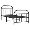 vidaXL Estrutura de cama com cabeceira e pés 90x190 cm metal preto