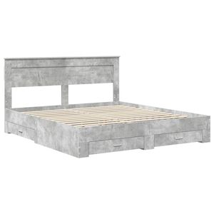 vidaXL Estrutura da Cama Cinzento 200 x 200 cm Derivados de Madeira