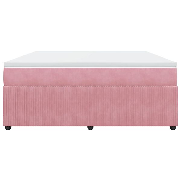 vidaXL Cama com molas/colch&atilde;o 180x200 cm veludo rosa