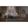 vidaXL Cama Box com colch&atilde;o com led Cinzento-claro 140 x 190 cm tecido