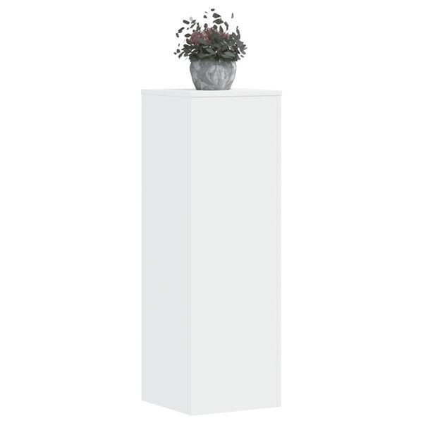 vidaXL Suportes para plantas 2pcs 33x33x100cm derivados madeira branco