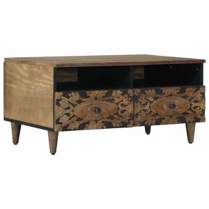 vidaXL Mesa de centro Castanho 80 x 54 x 40 cm Madeira de manga maci&ccedil;a