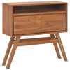 vidaXL Mesa consola 80x30x80 cm madeira de teca maci&ccedil;a