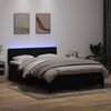 vidaXL Cama box spring c/ colch&atilde;o e LED 140x210 cm veludo preto