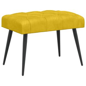 vidaXL Banco com bot&otilde;es estofados Amarelo 60 x 40 x 45 cm Veludo