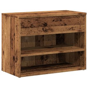 vidaXL Banco sapateira 60x30x45 cm derivados de madeira madeira velha