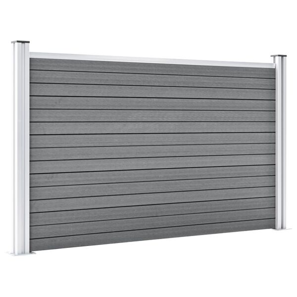 vidaXL Painel de vedação para jardim 872x106 cm WPC cinzento