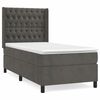 vidaXL Cama com molas/colch&atilde;o 90x200 cm veludo cinza-escuro