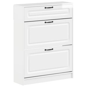 vidaXL Arm&aacute;rio de Sapatos UTRECHT 78 x 24 x 100 cm Branco Brilhante