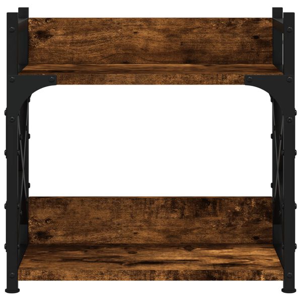 vidaXL Suporte impressora 2 prateleiras deriv. madeira carvalho fumado