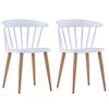 vidaXL Cadeiras de jantar 2 pcs pl&aacute;stico branco