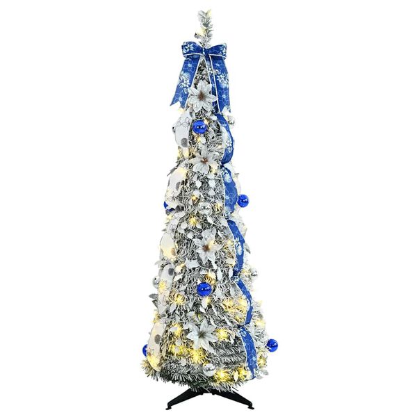 vidaXL &Aacute;rvore de Natal Artificial com 100 LEDs Branco 150 cm PVC