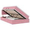 vidaXL Cama de Armazenamento LED com Colch&atilde;o Rosa 120 x 200 cm Veludo