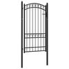 vidaXL Port&atilde;o de cerca EMMEN com topo arqueado, a&ccedil;o, 100x123,5 cm, preto