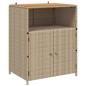vidaXL Arm&aacute;rio com porta Bege 70 x 50 x 87 cm Poli&eacute;ster e Rattan Roly