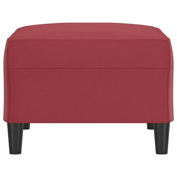 vidaXL Apoio de p&eacute;s 70x55x41 cm couro artificial vermelho tinto