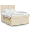 vidaXL Cama com molas/colch&atilde;o 140x190 cm tecido cor creme