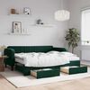 vidaXL Sof&aacute;-cama c/ gavet&atilde;o e gavetas 90x200 cm veludo verde-escuro