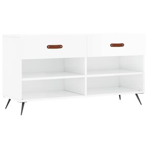 vidaXL Banco sapateira 102x35x55 cm derivados madeira branco brilhante