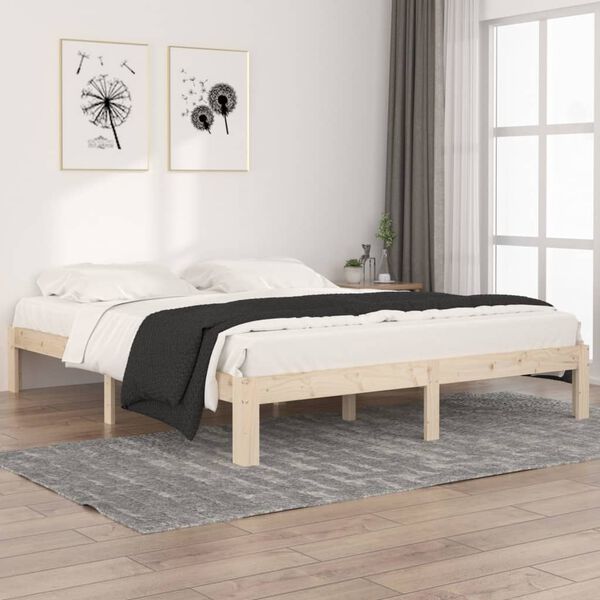 vidaXL Estrutura de cama 160x200 cm pinho maci&ccedil;o