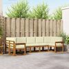 vidaXL Conjunto de Sof&aacute;s para Exterior 7 pcs Natural e Creme
