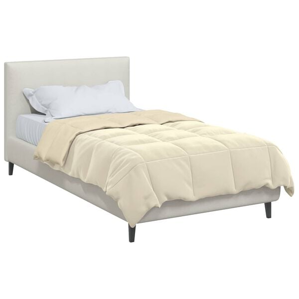 vidaXL Duvet de Ano Inteiro Colchonete Creme 140 x 200 cm Microfibra