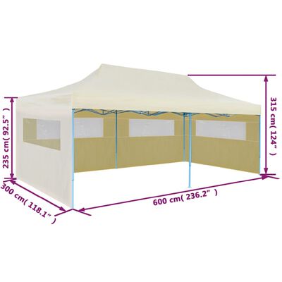 vidaXL Tenda para festas pop-up dobrável 3 x 6 m creme