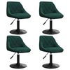vidaXL Cadeiras de jantar girat&oacute;rias 4 pcs veludo verde-escuro