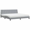 vidaXL Cama com colch&atilde;o Hanko 200x200 cm tecido cinzento-claro