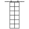 vidaXL Porta deslizante c/ conj. ferragens 76x205cm vidro ESG/alum&iacute;nio