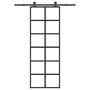 vidaXL Porta deslizante c/ conj. ferragens 76x205cm vidro ESG/alum&iacute;nio