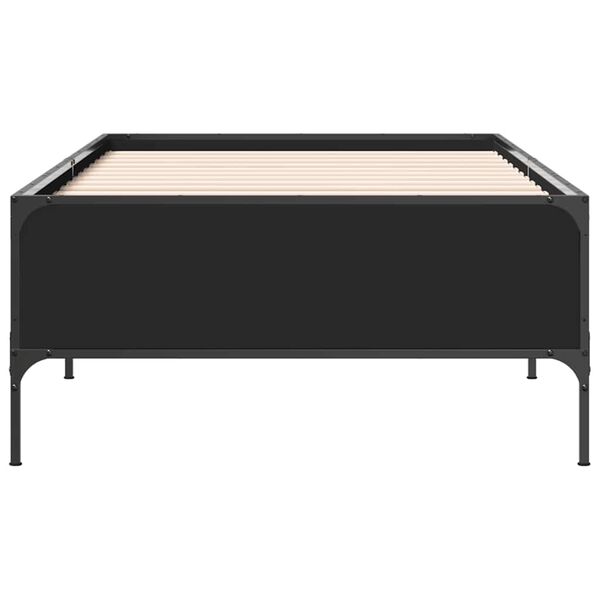 vidaXL Estrutura de cama 90x200 cm derivados de madeira/metal preto