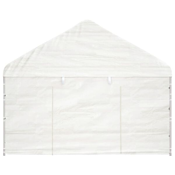 vidaXL Gazebo com telhado 8,92x4,08x3,22 m polietileno branco