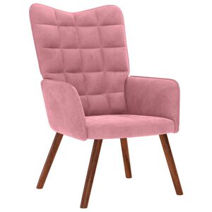 vidaXL Cadeira de descanso veludo rosa