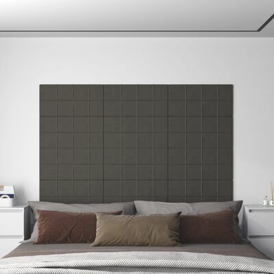 vidaXL Painel de parede 12 pcs 60x30 cm veludo 2,16 m² cinza-escuro