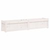 vidaXL Vaso/floreira de jardim 150x31x31cm madeira pinho maci&ccedil;a branco