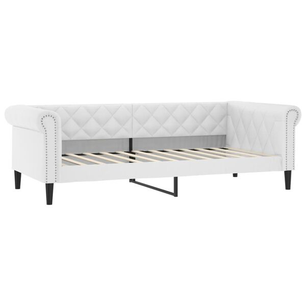 vidaXL Sofá-cama 80x200 cm couro artificial branco