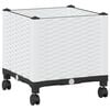 vidaXL Vaso de Jardim com Rodas Branco 40 x 40 x 44 cm PP