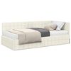 vidaXL Estrutura de Cama de Canto com Colch&atilde;o 2 pcs Creme Veludo