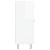 vidaXL Aparador 69,5x34x90 cm madeira processada branco brilhante