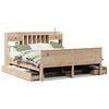 vidaXL Cama com estante sem colch&atilde;o 75x190cm pinho maci&ccedil;o castanho-mel