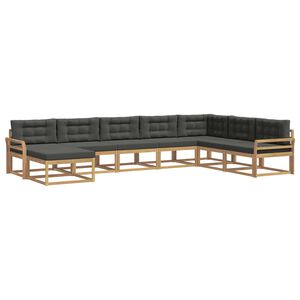 vidaXL Conjunto de Sof&aacute;s para Exterior 8 unid. Branco e Antracite
