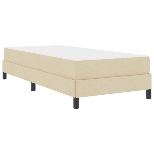 vidaXL Cama Box com colch&atilde;o Creme 90 x 200 cm tecido