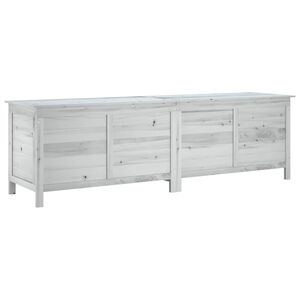 vidaXL Caixa arruma&ccedil;&atilde;o p/ jardim 198,5x50x56,5 cm abeto maci&ccedil;o branco