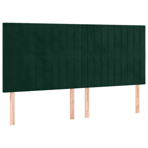 vidaXL Cabeceira Verde Escuro 180x5x118/128 cm Veludo