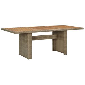 vidaXL Mesa de jantar jardim 200x100x74 cm vime PE castanho
