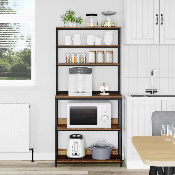 vidaXL Prateleira de Cozinha Madeira Antiga 80 x 40 x 168 cm