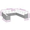 vidaXL 11 pcs conjunto sof&aacute;s de jardim c/ almofad&otilde;es vime PE preto